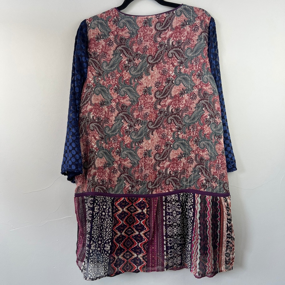 Soft Surroundings All Together Patchwork Boho Tunic Top SZ M Beading Embroidery - Picture 9 of 9